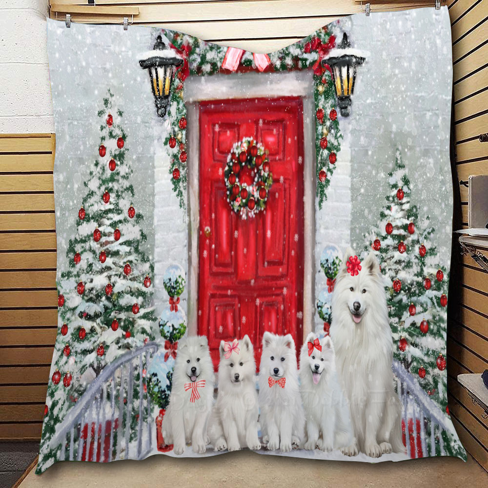 Noel Night With Samoyed Quilted Blanket NCU0DK1976 main image 0